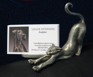 Louise Peterson cat sculpture